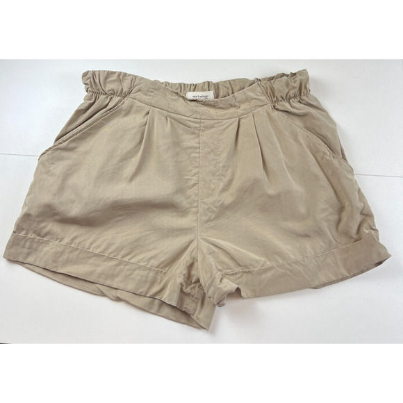 Workshop Andrea Jovine 100% Lyocell Pull On Comfy Shorts Large Tan Khaki Beachy - Picture 5 of 5